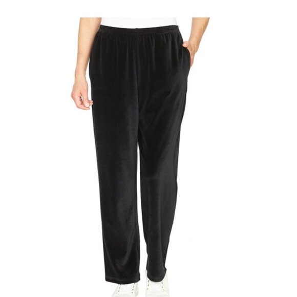 Alfred Dunner Cabin Fever Black Velvet Pants Sz 10P #264G - Picture 3 of 12